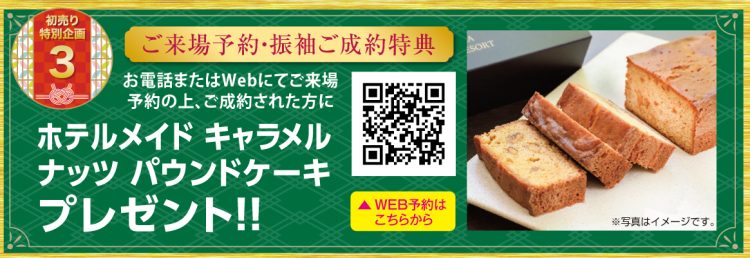 初売り特別企画3パウンドケーキプレゼント